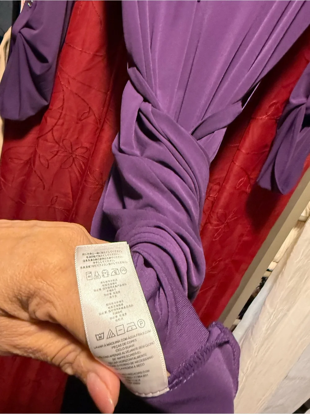 Michael Kors Purple Lace-Up Belted Knit Mini Dress